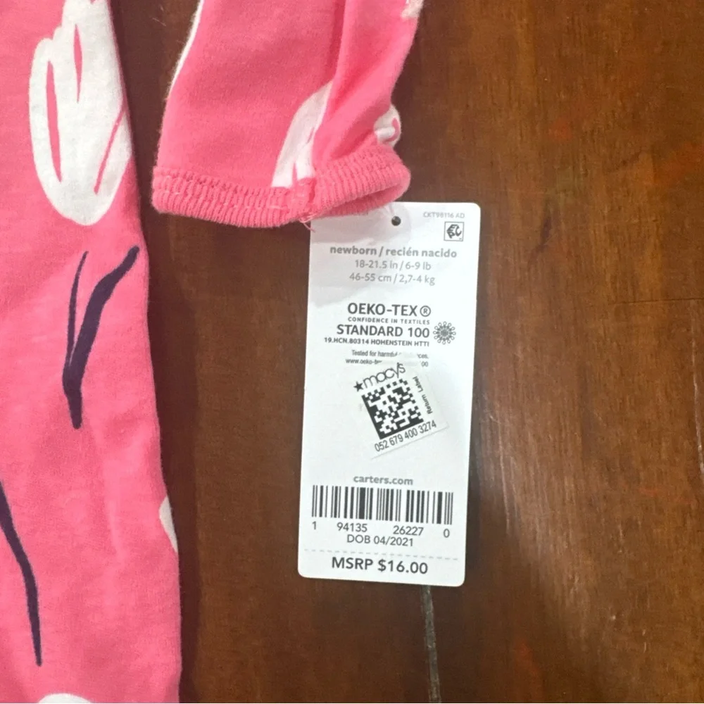 1 Preemie 3 Newborn 4 Piece Baby Girl Clothes Set  Carters And Little me. - Picture 9 of 10